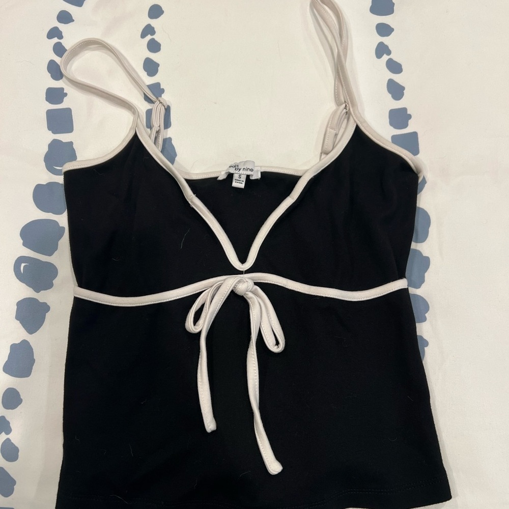 Stylish Black Camisole with White Accents